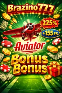 Banner Aviator Brazino777 con bonus